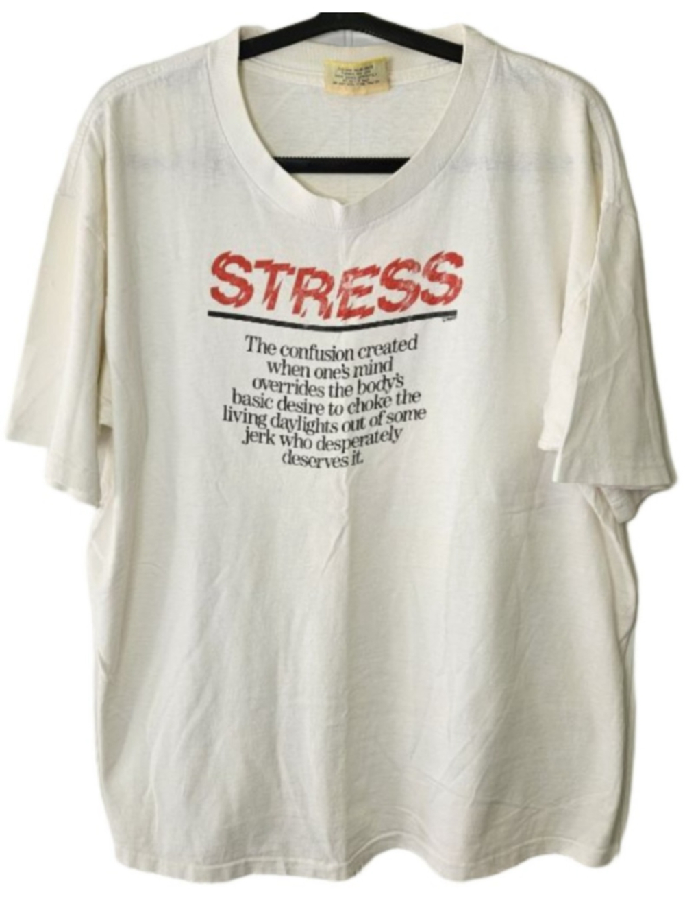 Vintage "Stress" novelty graphic T-shirt from Lake Street Shirts.